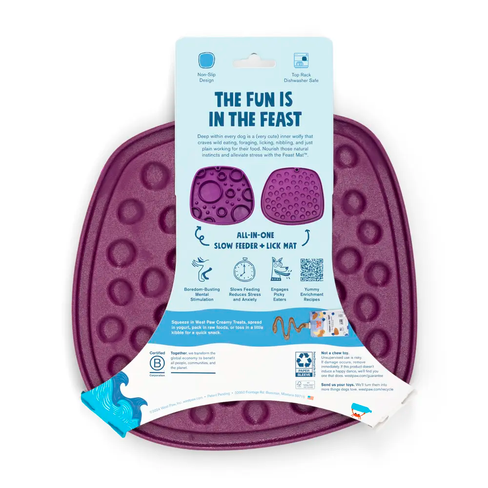 West Paw Slow Feeder Bubbles Feast Mat - Tropic Red