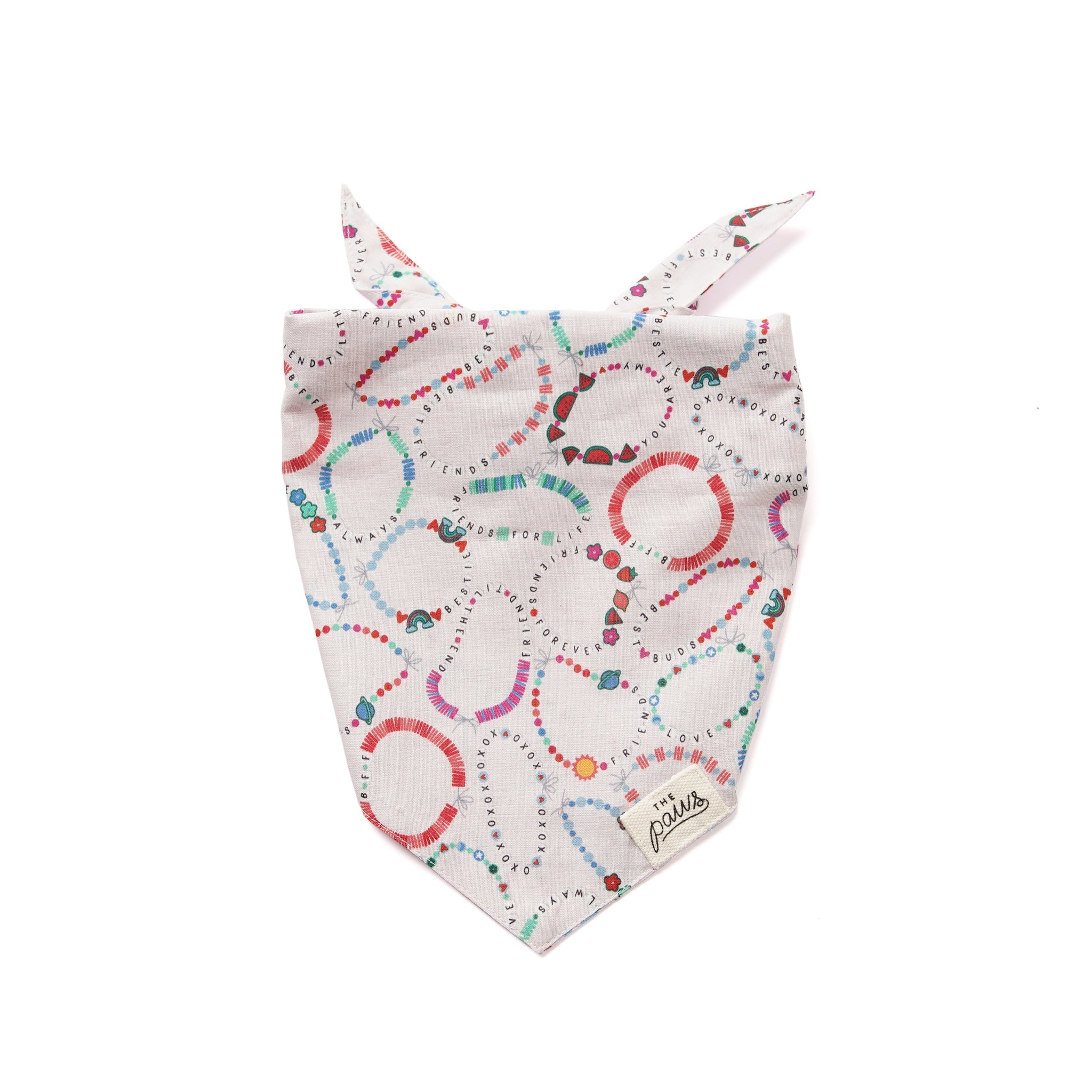 The Paws Bestie Friendship Bracelet Dog Bandana