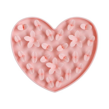 dexypaw Silicone Snuffle Mat Hide & Seek Heart Pink