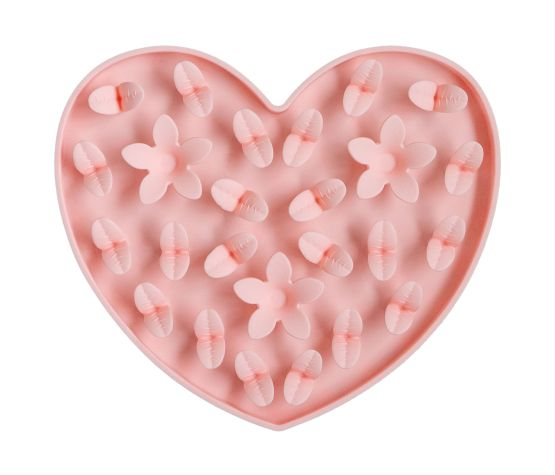 dexypaw Silicone Snuffle Mat Hide & Seek Heart Pink