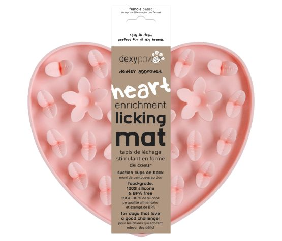dexypaw Silicone Snuffle Mat Hide & Seek Heart Pink