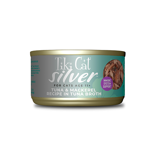 Tiki Cat Cat Silver Tuna & Mackerel Recipe in Broth 2.4 oz