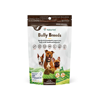NaturVet Breed Specific Soft Dog Chew Bully Bread Treats (50c)