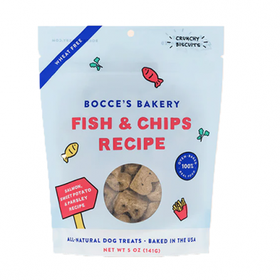 Bocce's Bakery Fish & Chips Salmon, Sweet Potato & Parsley Recipe Treats 5oz