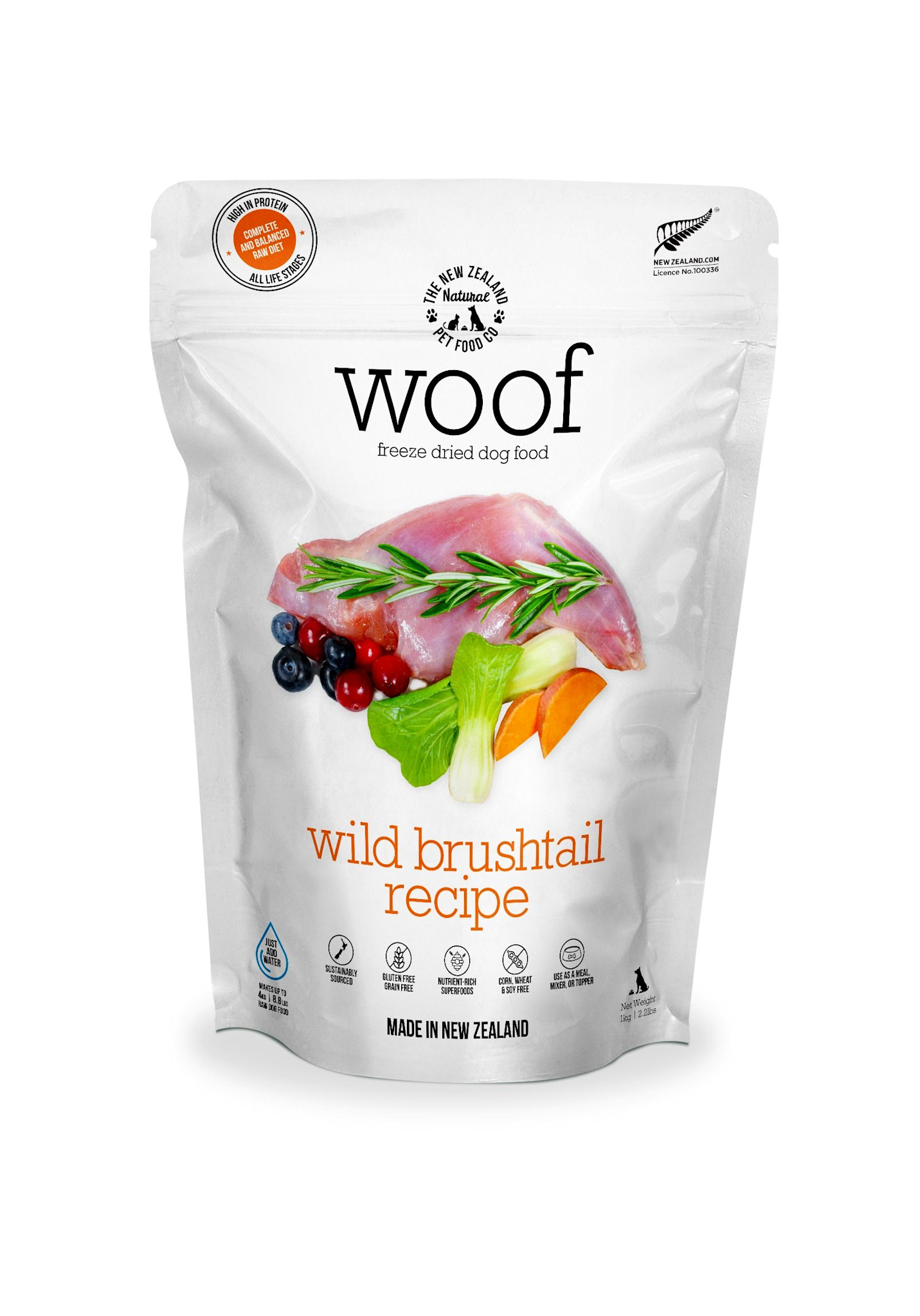 The New Zealand Natural Pet co. Woof Wild Brushtail 1kg