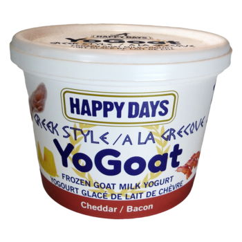 Happy Days Greek Style Frozen Goat Yogurt- Cheddar/Bacon 475 gm