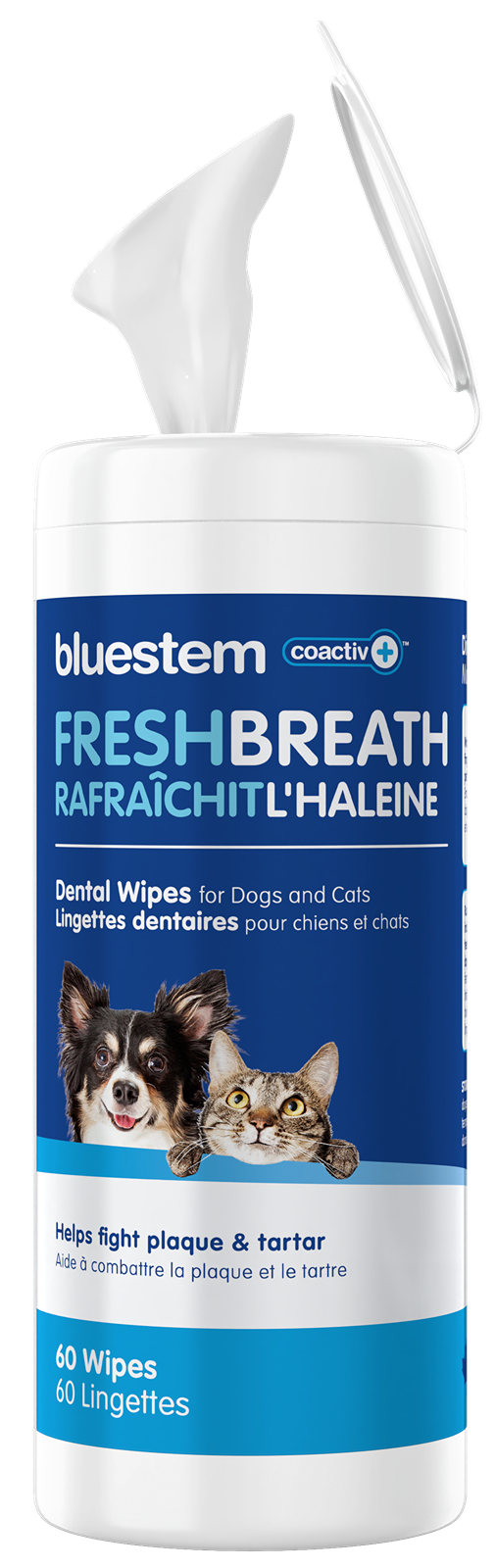 Bluestem Dental Wipes for cats and dogs 60ct