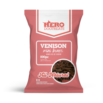 HeroDogTreats Venison Mini Bones 100 pc