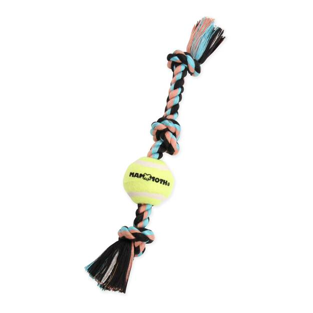 Mammoth Flossy Chews 3 Knot Tug w/ Mini Tennis Ball 11"