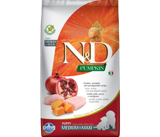 Farmina N&D Pumpkin Grain Free Puppy Chicken & Pomegranate Medium/maxi 26.4 Lb