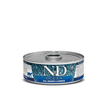 Farmina N&D Ocean Cat Food Canned Cod, Shrimp & Pumpkin  2.5oz