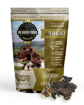 K9 Choice Cold Smoked Heart Frozen Dog Treat 227g