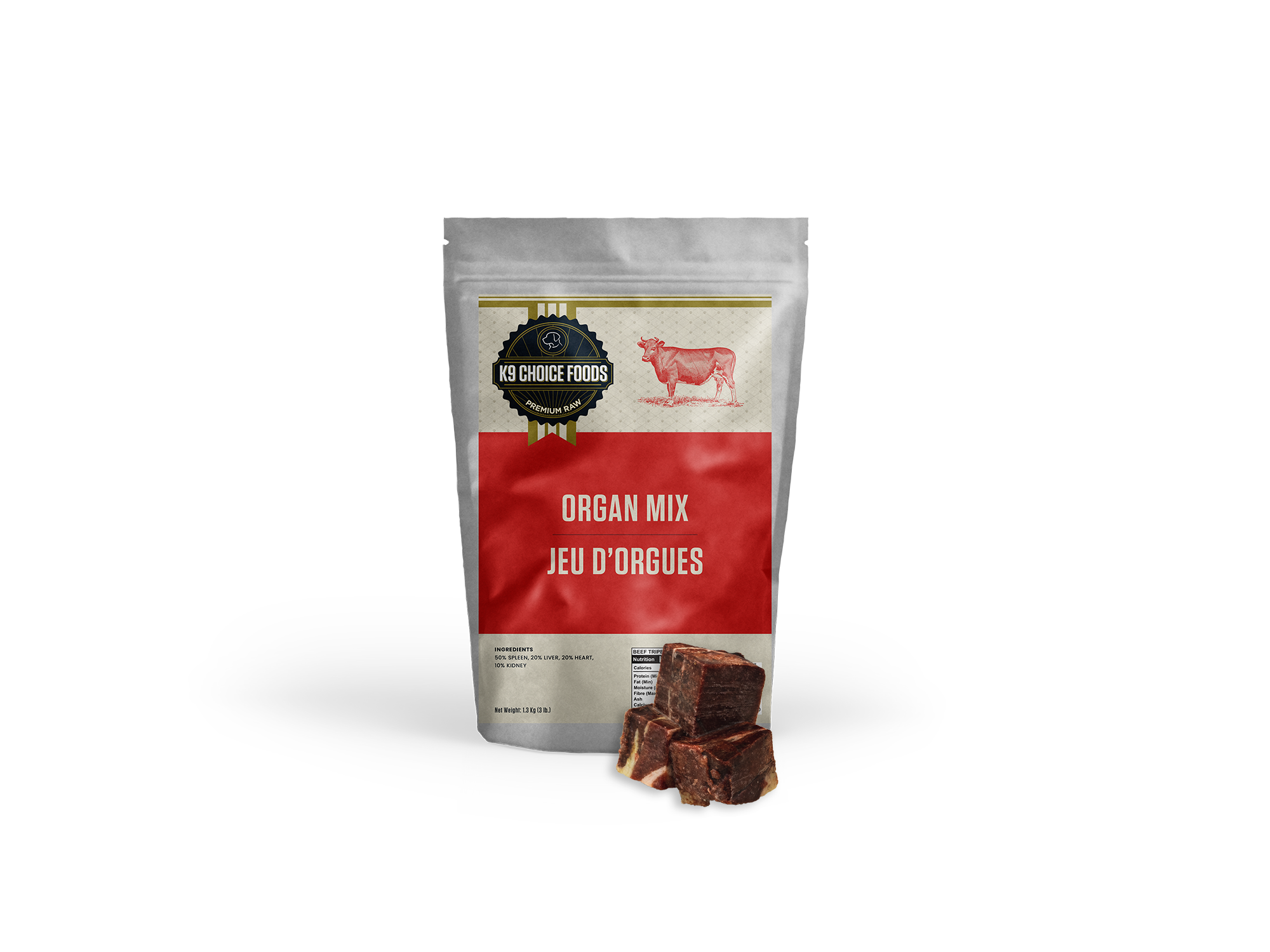 K9 Choice Fine Ground Organ Mix Frozen Dog Food 3 lb (1.36 kg)