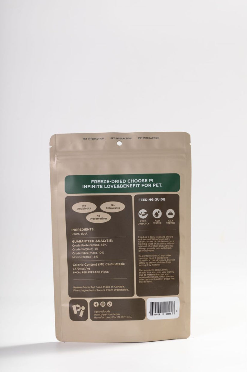 PI Pet Food Freeze-Dried Pears & Duck Twists - 42g