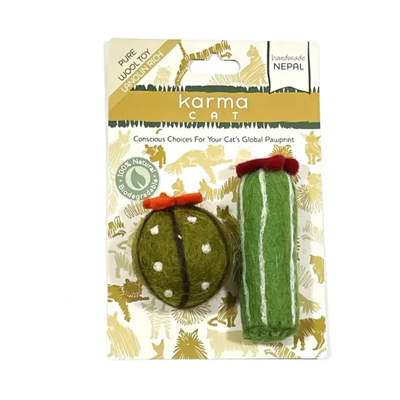 Dharma Dog Karma Cat Wool Felt - Succulents Set of 2