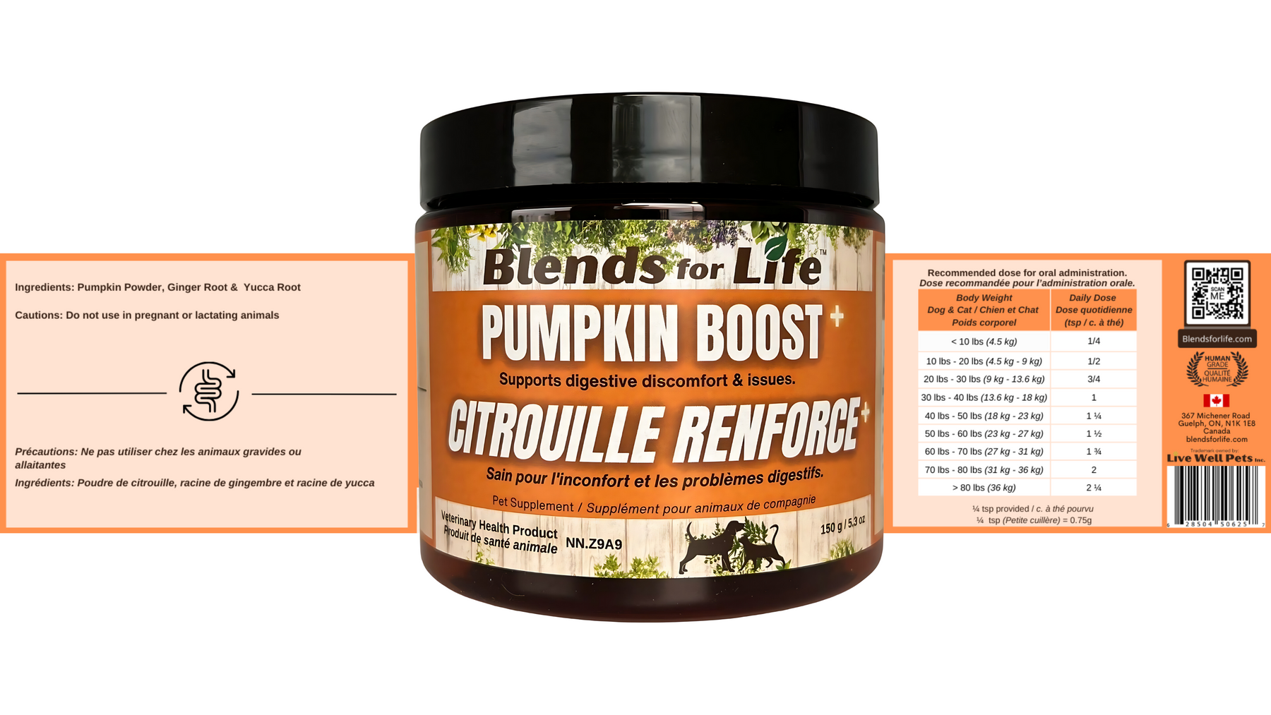 Blends for Life Pumpkin Boost+ Pet Supplement 150g