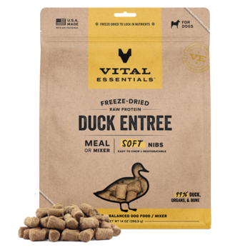 Vital Essentials Duck Entree Meal or Mixer Soft Nibs 14 Oz
