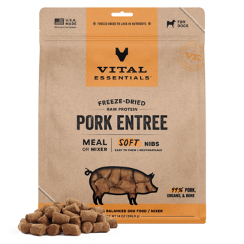 Vital Essentials Pork Entree Meal or Mixer Soft Nibs 14 Oz