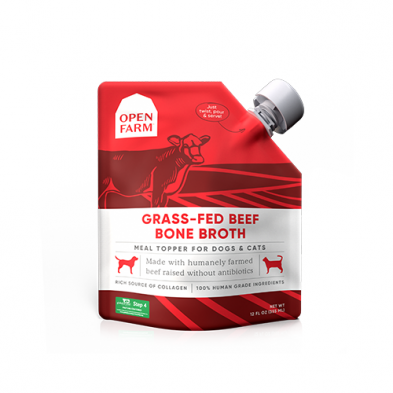 Open Farm Grass-Fed Beef Bone Broth for Dogs 12 oz