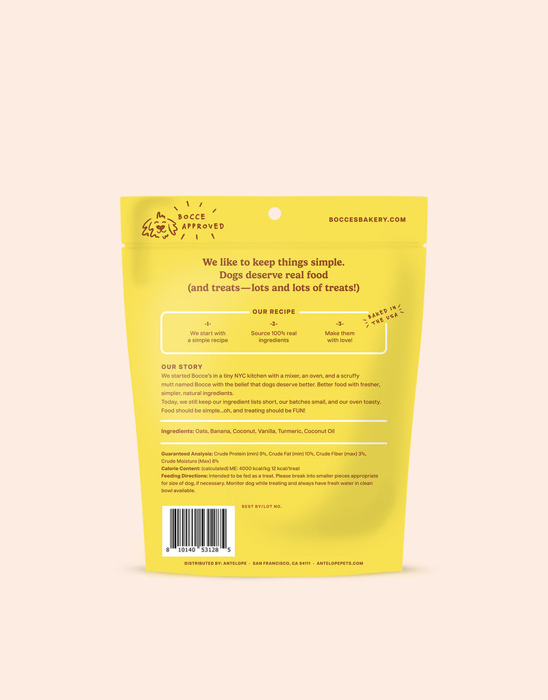 Bocce's Bakery Golden Glow Coconut, Vanilla & Turmeric Recipe Crunchy Biscuits Treats