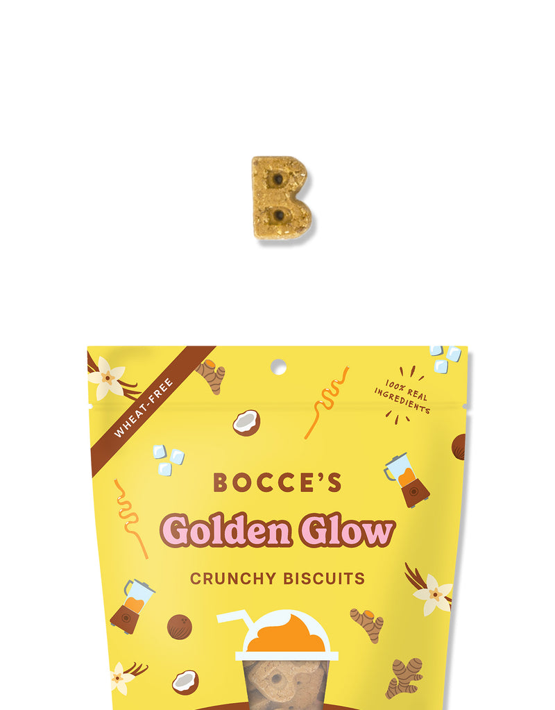 Bocce's Bakery Golden Glow Coconut, Vanilla & Turmeric Recipe Crunchy Biscuits Treats