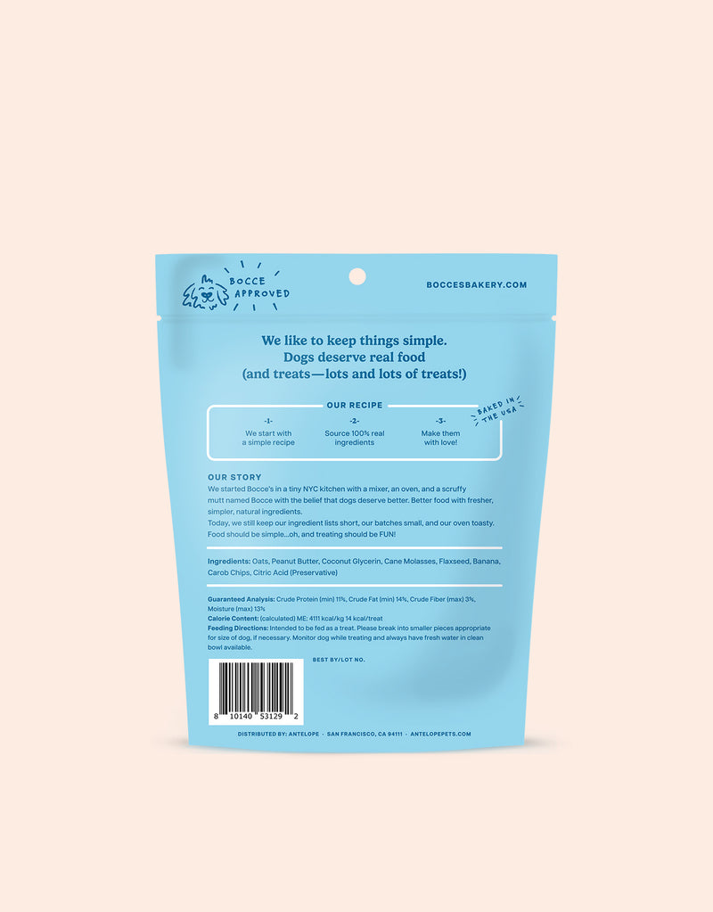 Bocce's Bakery Nutty Nana Blast Peanut Butter, Banana & Carob Recipe Soft & Chewy Treats