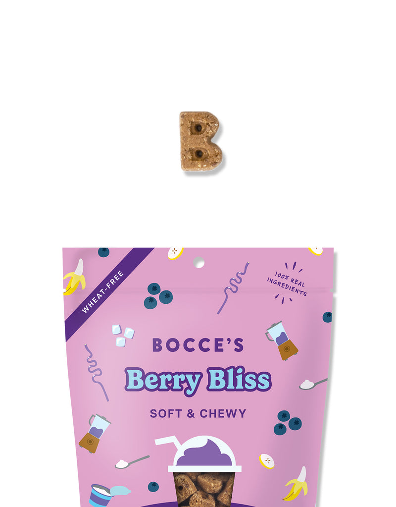 Bocce's Bakery Berry Bliss Blueberries, Banana & Yogurt Recipe Soft & Chewy Treats