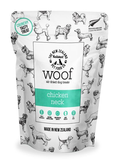 The New Zealand Natural Pet co. Woof Air Dried Chicken Neck 50g