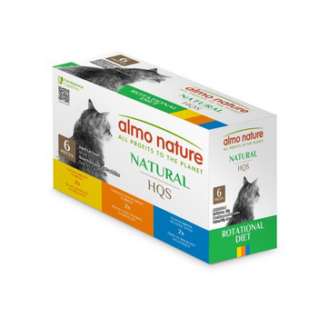 Almo Nature Hqs Natural "rotational Diet" For Cat - Tuna And Chicken Selection - Pack of 6x150g