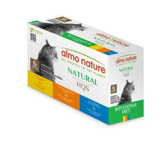 Almo Nature Hqs Natural "rotational Diet" For Cat - Tuna And Chicken Selection - Pack of 6x150g