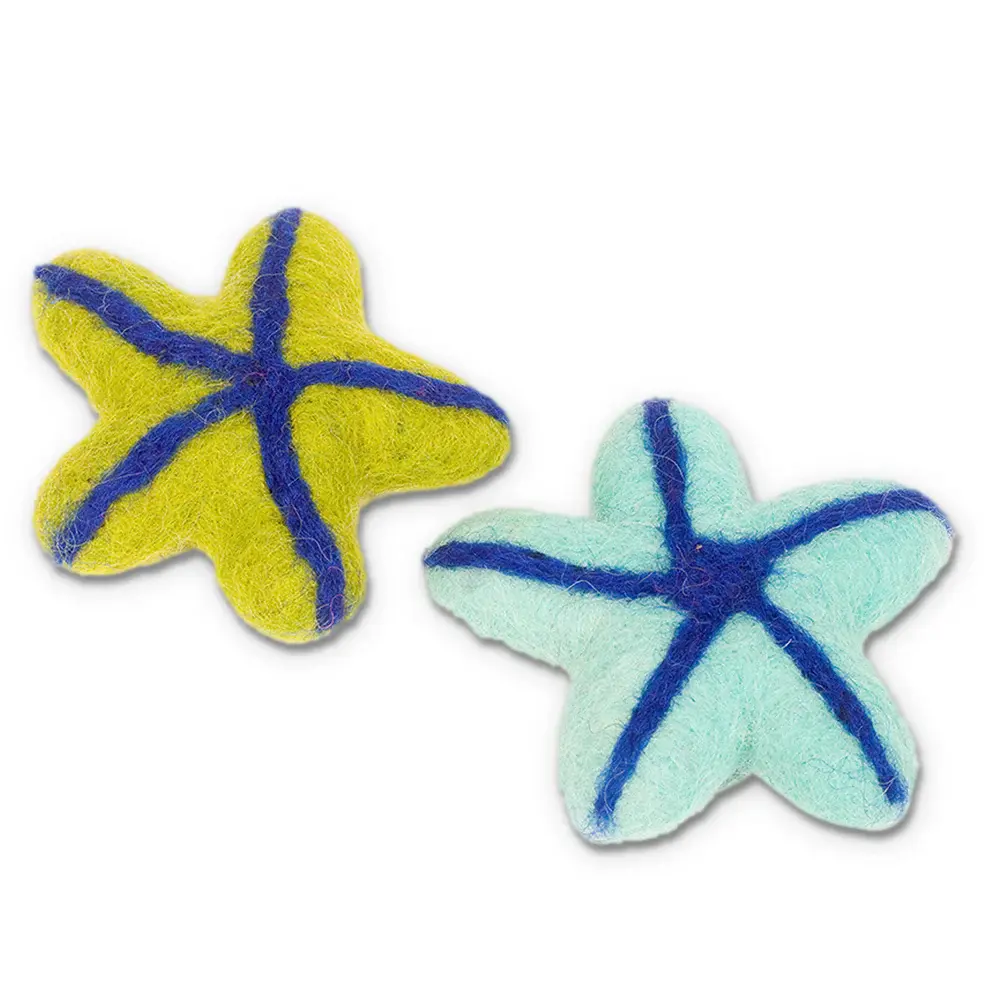 Dharma Dog Karma Cat Wool Felt Starfish - 2 Pack - "3