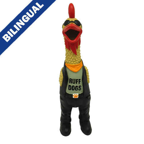 Multipet Latex Chicken Biker 11" Dog Toy