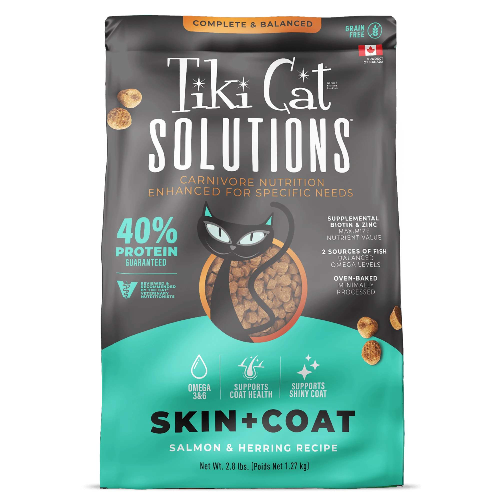 Tiki Cat Baked Kibble: Salmon & Herring Recipe 2.8lb