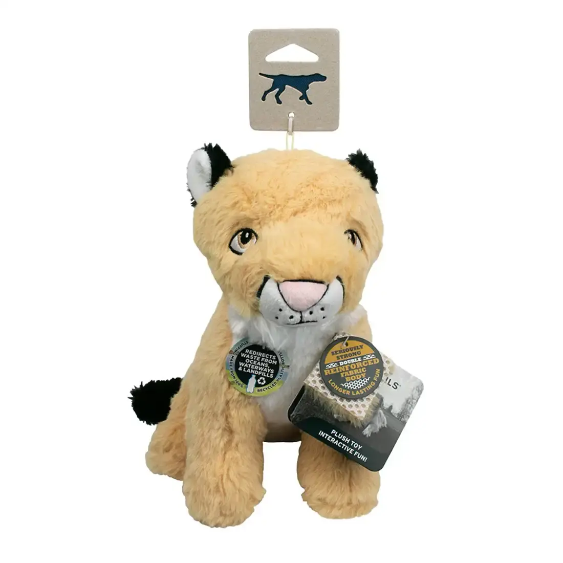 Tall Tails Plush Mountain Lion Crunch with Squeaker & Crinkle Toy - 9"