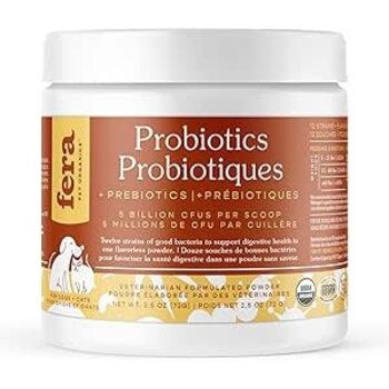 Fera Organic Probiotics with Prebiotics for Dogs & Cats, Powder - 60 Servings
