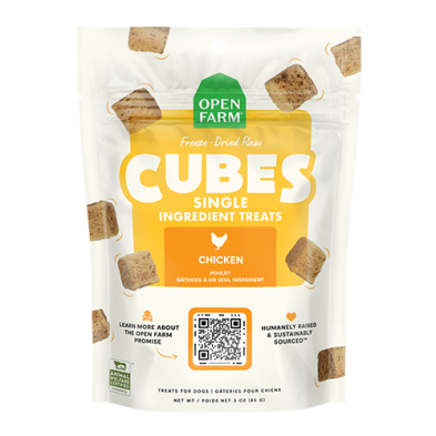 Open Farm Freeze-Dried Raw Single Ingredient Treat Cubes Chicken  3oz