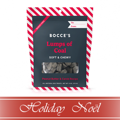 Bocce's Bakery Lumps of Coal Peanut Butter & Carob Recipe Soft & Chewy Dog Treats 6oz