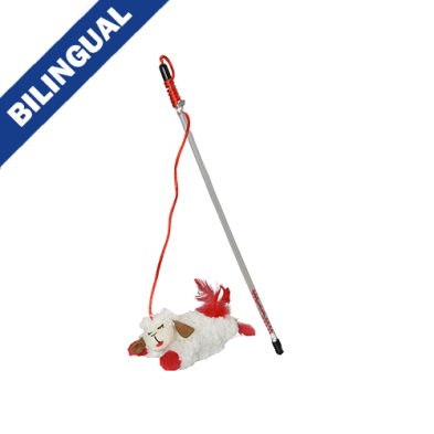 Multipet Multipet Lamb Chop Cat Wand 12" Cat Toy