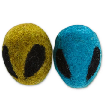 Dharma Dog Karma Cat 2 Pack Wool Felt Alien Heads