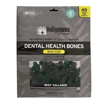 Indigenous Pet Indigenous Pet Dental Bones Beef Collagen Mini Size 40 ct 338g