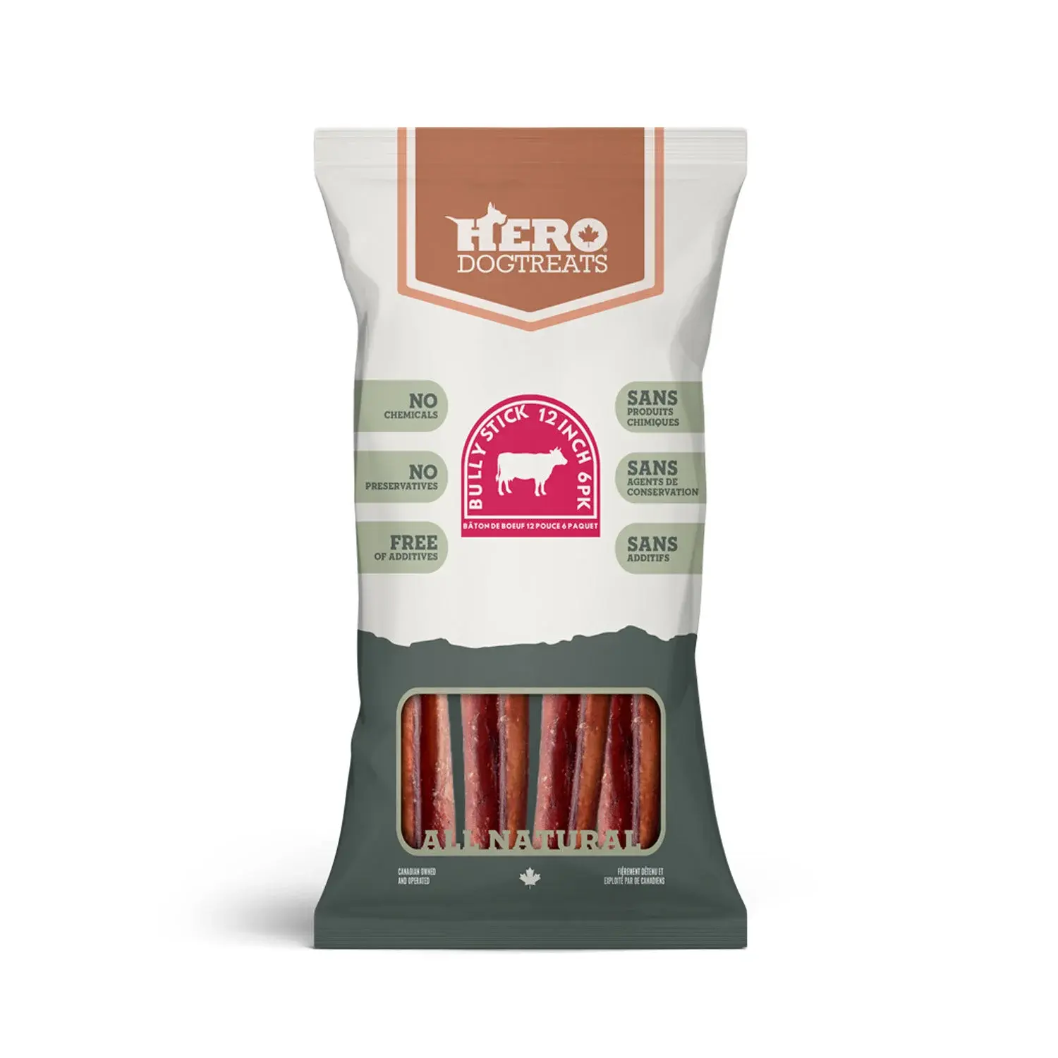 HeroDogTreats Hero Dog Treats Bully Sticks 12" 6 ct