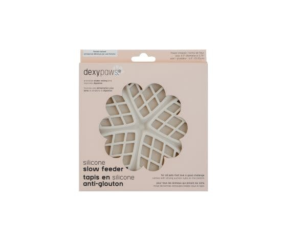 dexypaw Silicone Snuffle Mat "hide + Seek" Slow Feeder - Hearts, Buttercream