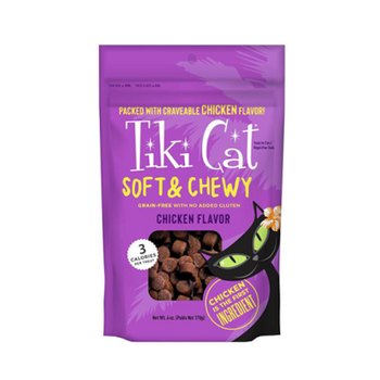 Tiki Cat Soft & Chewy Grain Free Chicken Flavor Cat Treats 6oz