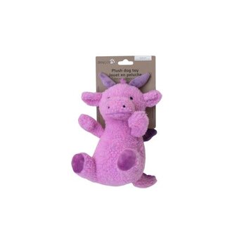 dexypaw Plush Dog Toy - Lilac Dragon, Large 8"