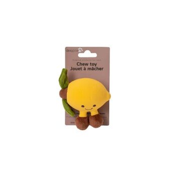dexypaw Latex And Plush Toy For Small Dog - Lemon 3"