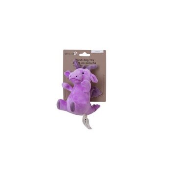 dexypaw Plush Dog Toy - Lilac Dragon, Small 5"