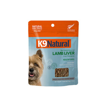 K9 Naturals Lamb Liver Healthy Bites Grain Free Freeze Dried Dog Treat 50g