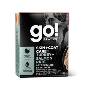 PetCurean Skin + Coat Care Turkey + Salmon Pâté For Dogs 12.5oz