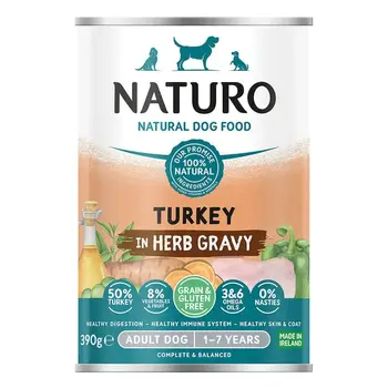 Naturo Pet Food Adult Grain & Gluten Free Turkey in a Herb Gravy 390g