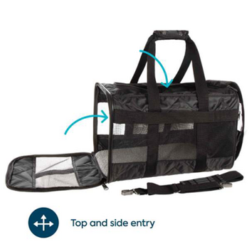 Sherpa Sherpa  Soft Sided Dog & Cat Carrier, Black, Large 19x11.8x11.5 in